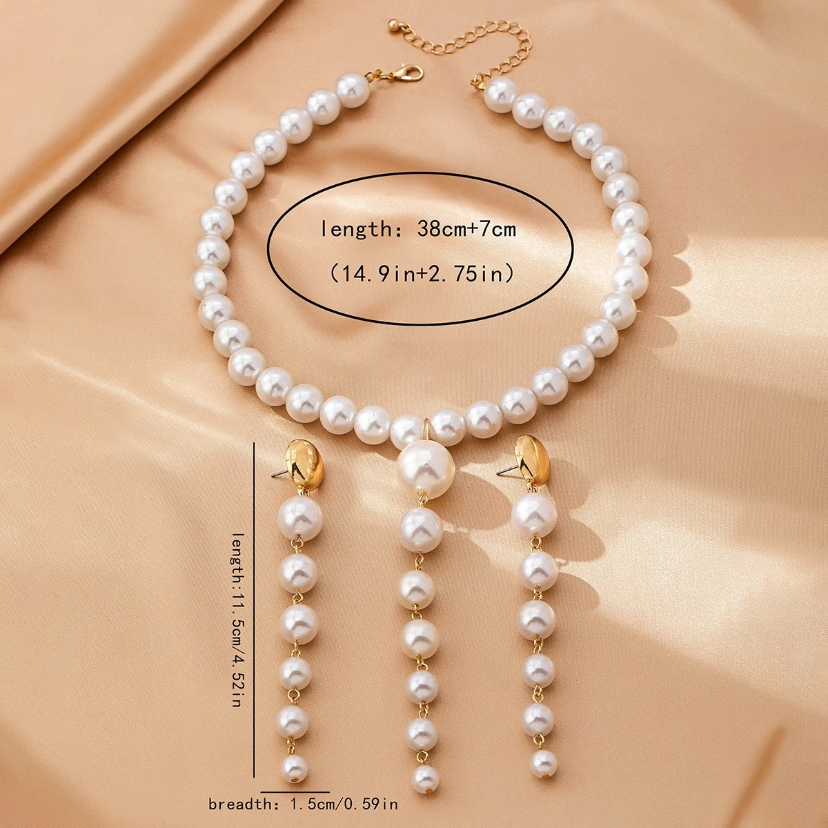 شرابة طويلة أقراط اللؤلؤ وقلادة مجموعة النساء الفتيات هدايا مجوهرات الأزياء رائجة البيع هدية حفلة 2025 نمط جديد