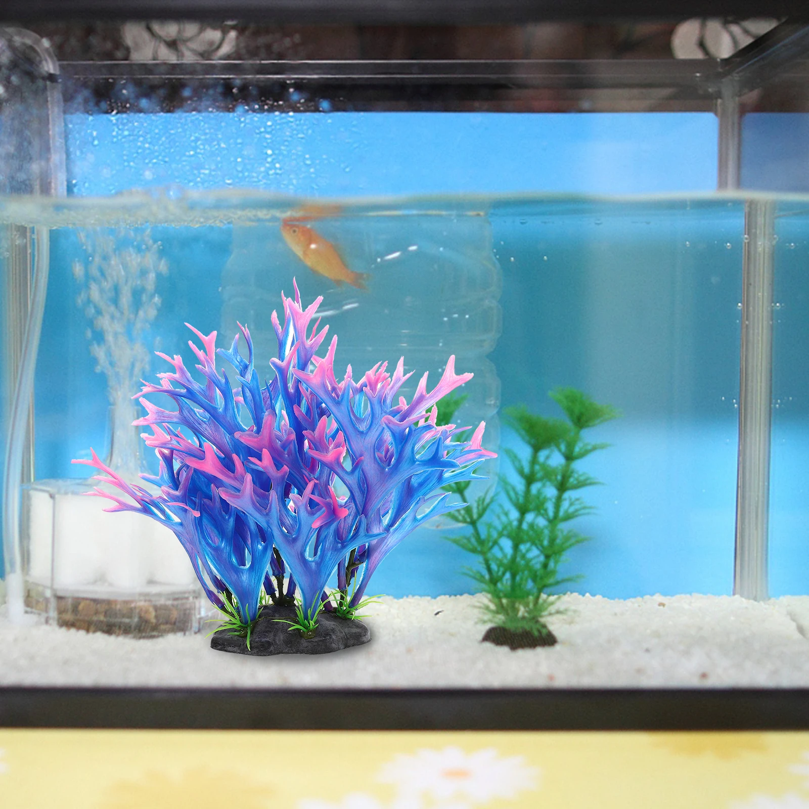 

Artificial Coral Decor Fish Tank Plastic Aquatic Plant nament Vivid Simulation Safe Material Easy Installation Aquarium L scape