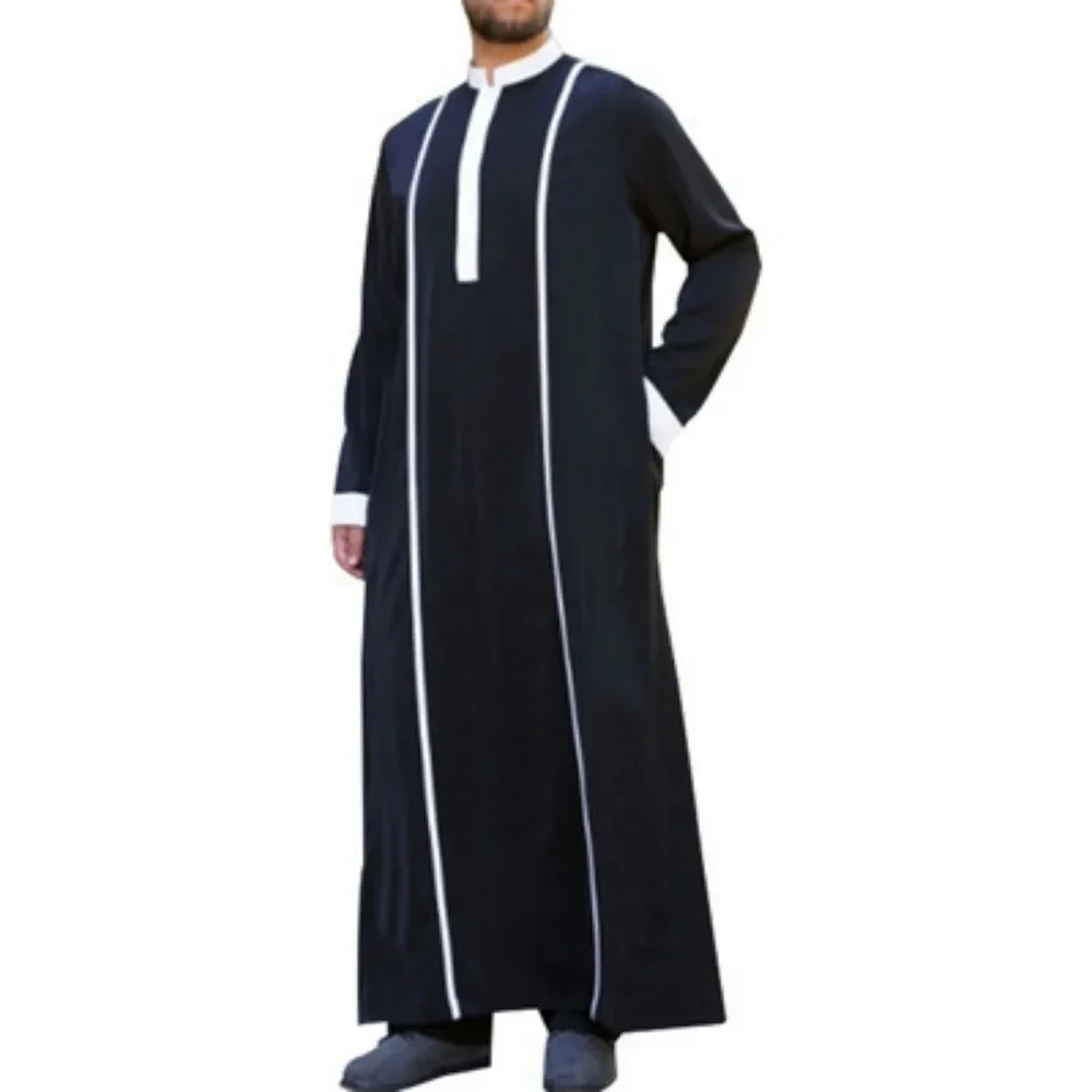 Szaty muzułmańskie mężczyźni Cosplay tradycyjne Eid bliskowschodnie islamskie arabskie Kaftan Jubba Thobe Islam luźne ubrania mody Kaftan