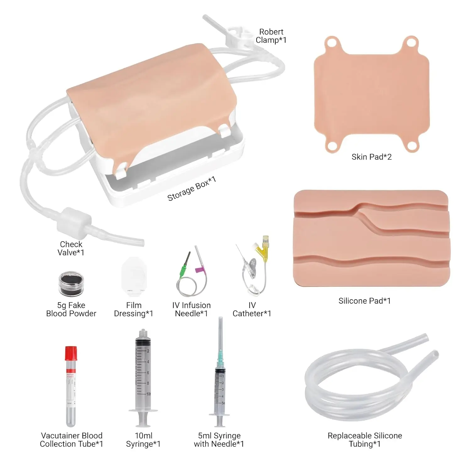 Medarchitect Phlebotomy Practice Kit IV Start Portable Kit Replaceable Parts Venipuncture Blood Draw Training for Nurse Medic view 2