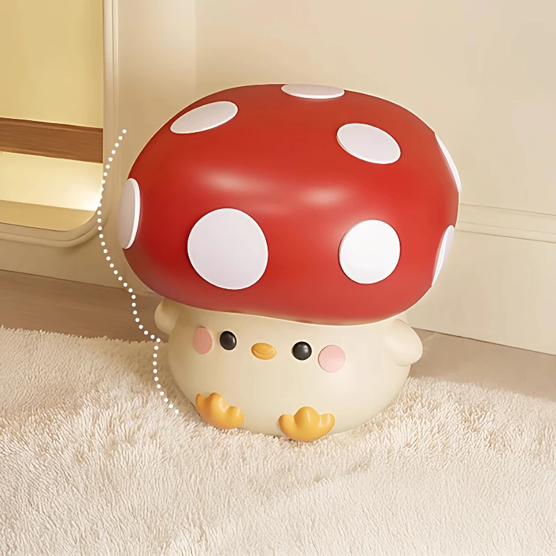 Cartoon Mushroom Stool, Cute Entryway Shoe Bench&Living Room Ottoman, Bedside Accent Seat for Room,Creative Home Decor Furniture