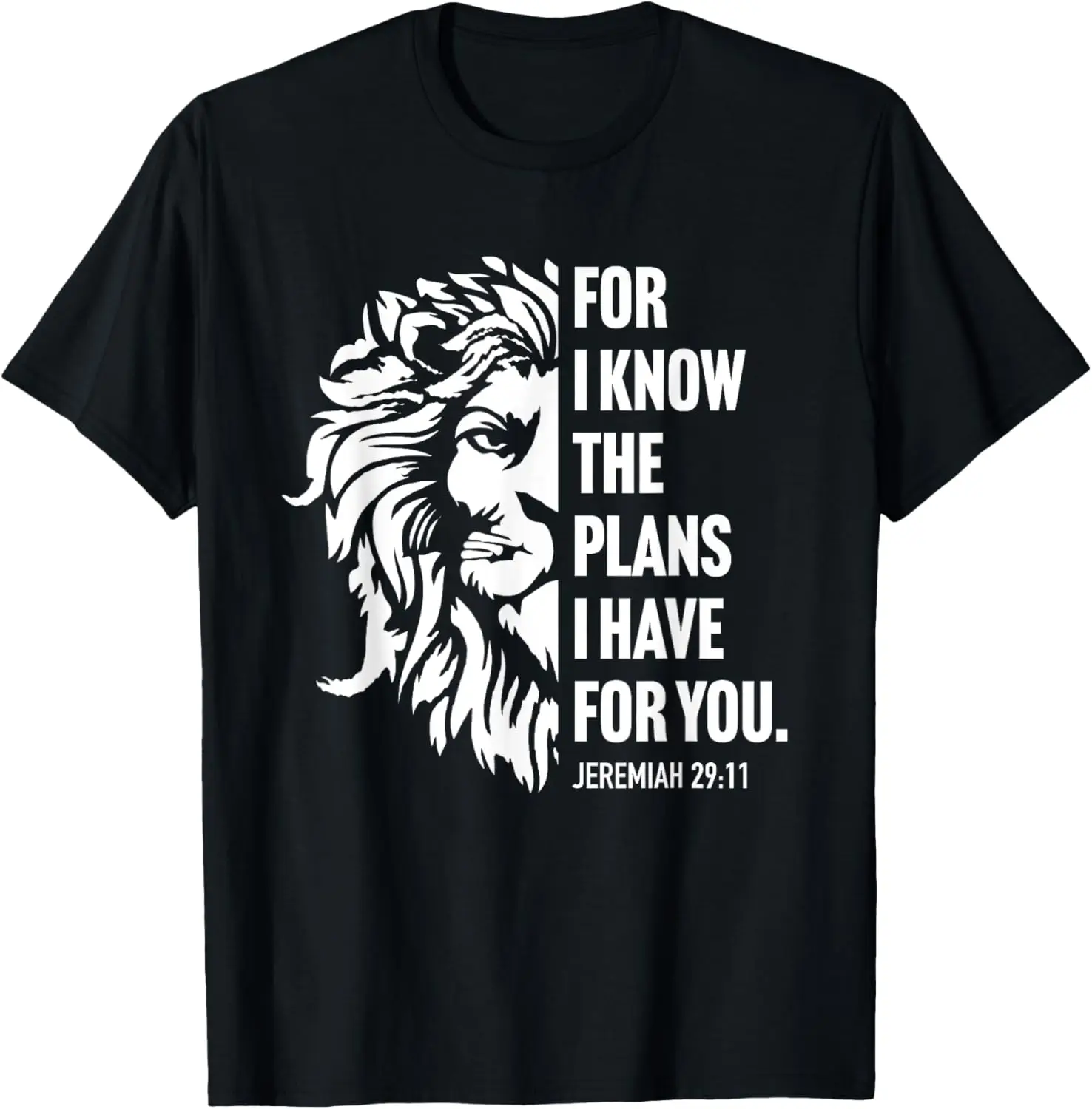 

Jeremiah 29:11 Christian Bible Verse Lion Graphic T-Shirt
