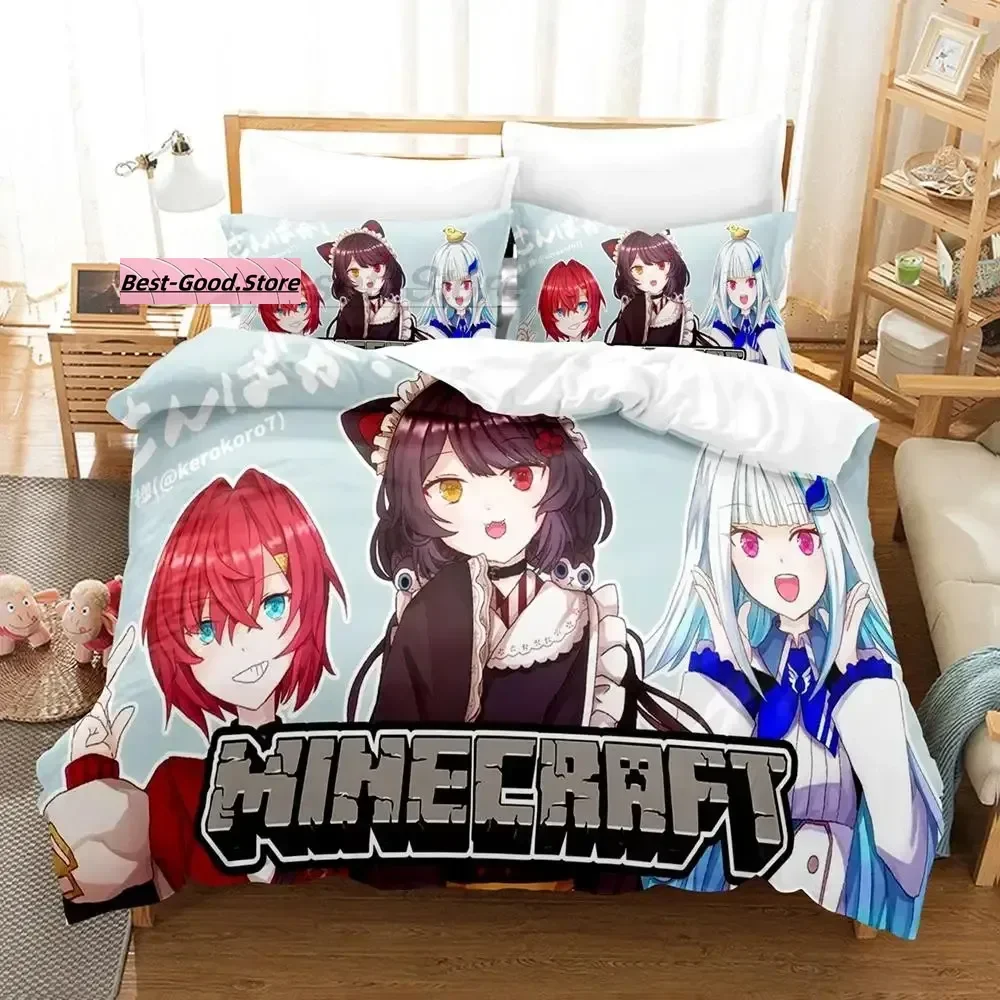 

VTuber Ookami Mio Bedding Set Single Twin Full Queen King Size Bed Set Aldult Kid Bedroom Duvetcover Sets Print Kawaii Cartoon