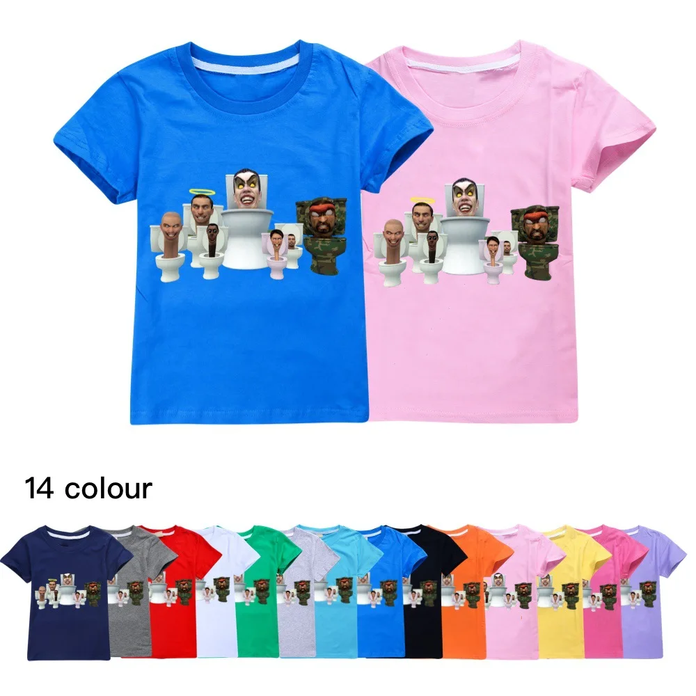 Hot Game Skibidi Toilet T Shirt Kids Speaker Man Camcorderman Clothing Baby Boys Cotton Tshirts Teenager Girls Short Sleeve Tops