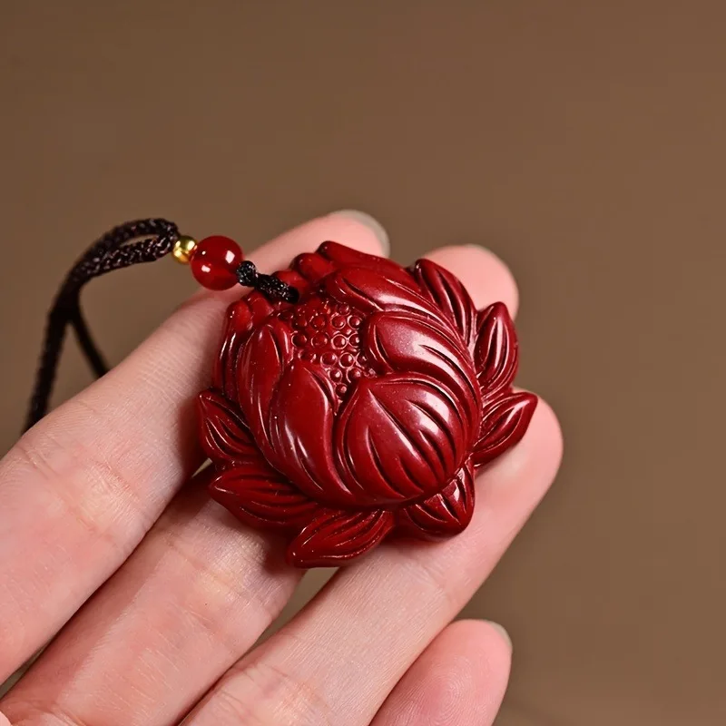 Natural high-content cinnabar necklace pendant keeps safe to avoid bad luck