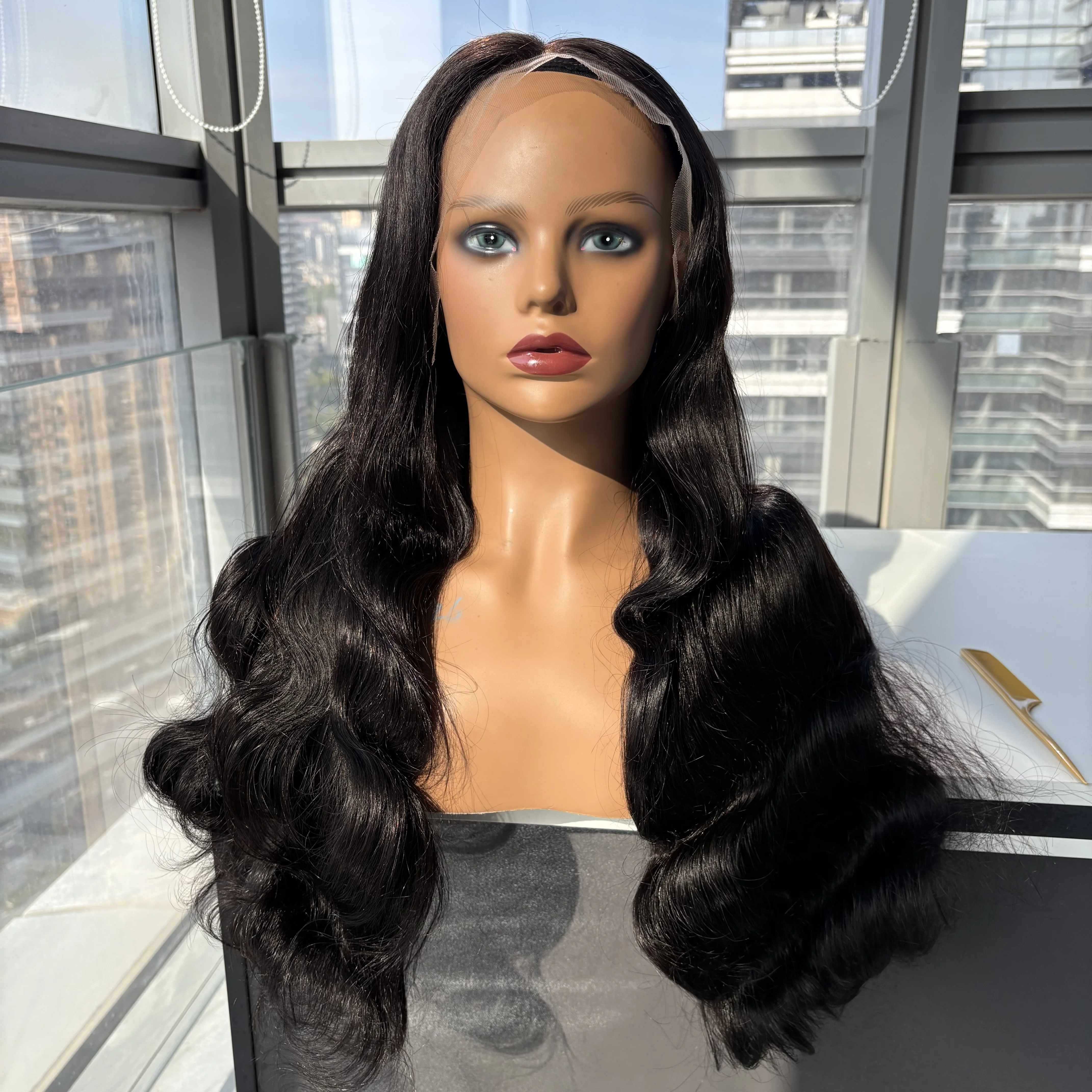 

15A Super Double Drawn High Density Body Wave 13x4 13x6 Real HD Frontal Lace 34 Inch Lace Frontal Human Remy Hair Glueless Wigs