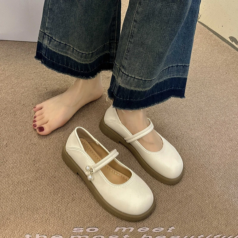 

Shoes for Woman 2024 New Slip-on Casual All-Match Round Toe Dress Retro Shoes Ladies Elegant Concise Daily Sandals Women Flattie