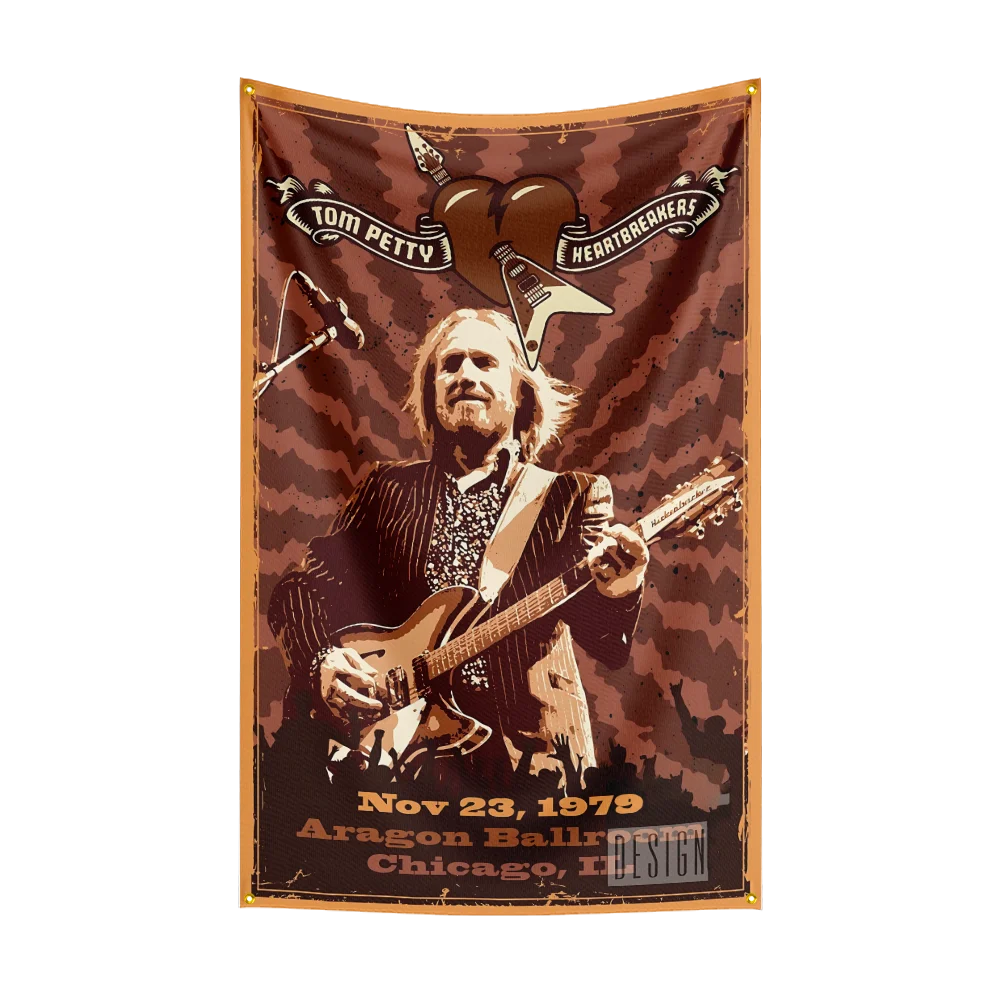 3x5 Ft Heavy Rock Band-Tom Pettys T-the heartbreakers Flag Polyester Digital Printing Banner for Bedroom Wall Art Tapestry