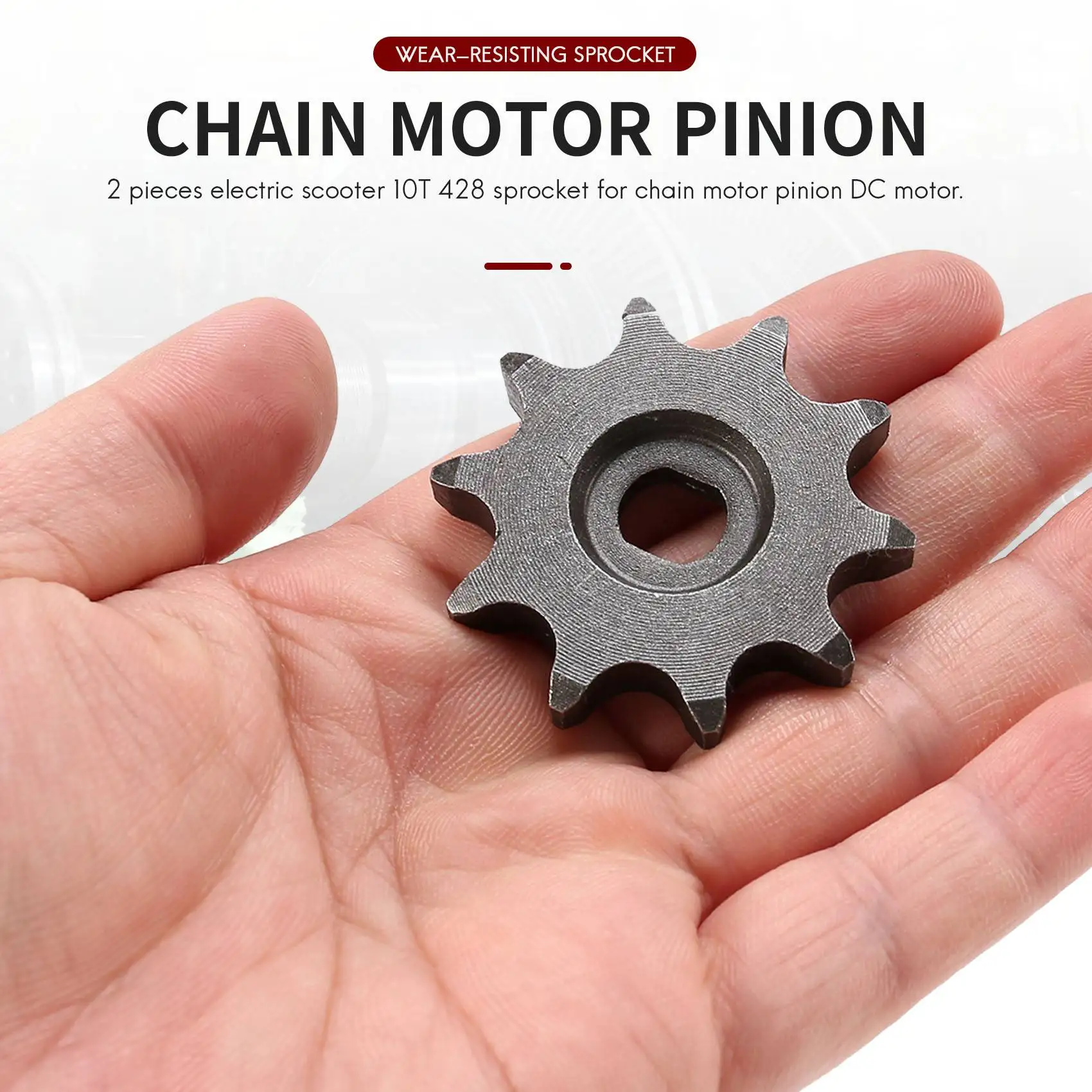 B49B-2Pcs 전기 스쿠터 10T 428 체인 모터용 스프로킷 피니언 기어 MY1020 DC 모터