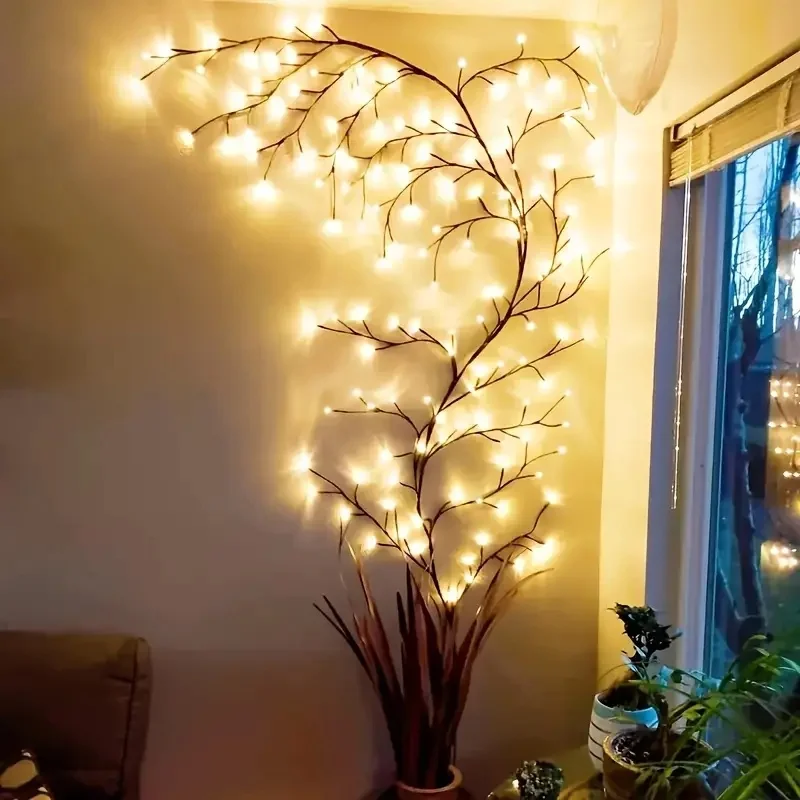 LED-Lichterkette aus Korbgeflecht für den Innenbereich mit acht Modi, USB-betrieben, für Hochzeitsarrangements, Wohnzimmer, Cafés
