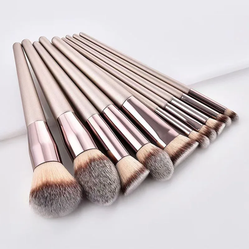 10 & 15 Pcs Makeup Brush Set for Beginners - Powder & Eyeshadow Brush Kit Professional Foundation & Blush Brushes