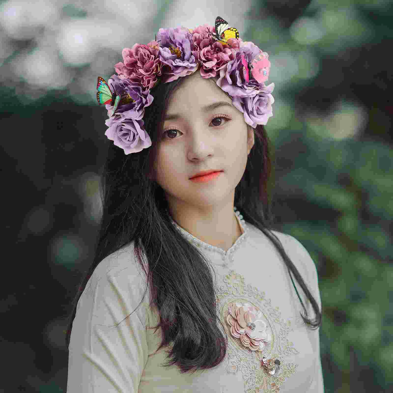

Artificial Flower Headband Halloween Hair Accessories Prom Headbands for Women Gothic Vacation