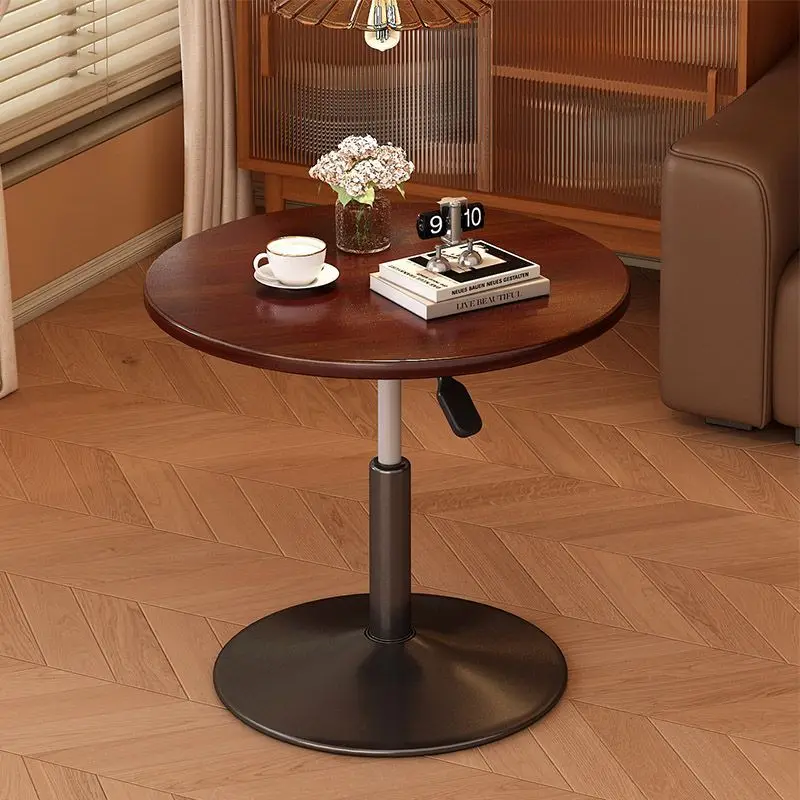 

Регулируемый по высоте приставной столик, круглый кофейный столик с гидравлическим подъемником, мобильный приставной столик на колесиках, компактный бамбуковый столик для дивана