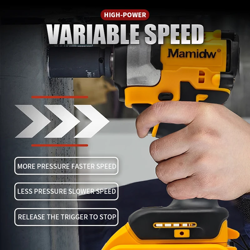 مفتاح ربط بدون فرش 800N.m سائق لاسلكي عزم دوران كبير متغير السرعة أدوات المفتاح الكهربائي لدبوس بطارية ديوالت 20 فولت #2