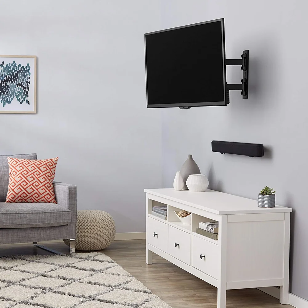 Universelle TV-Monitor-Wandhalterung, Gelenkarme, drehbare Neigungsverlängerung, Drehung für die meisten 17–55 Zoll flachen, gebogenen Fernseher – Detail 18