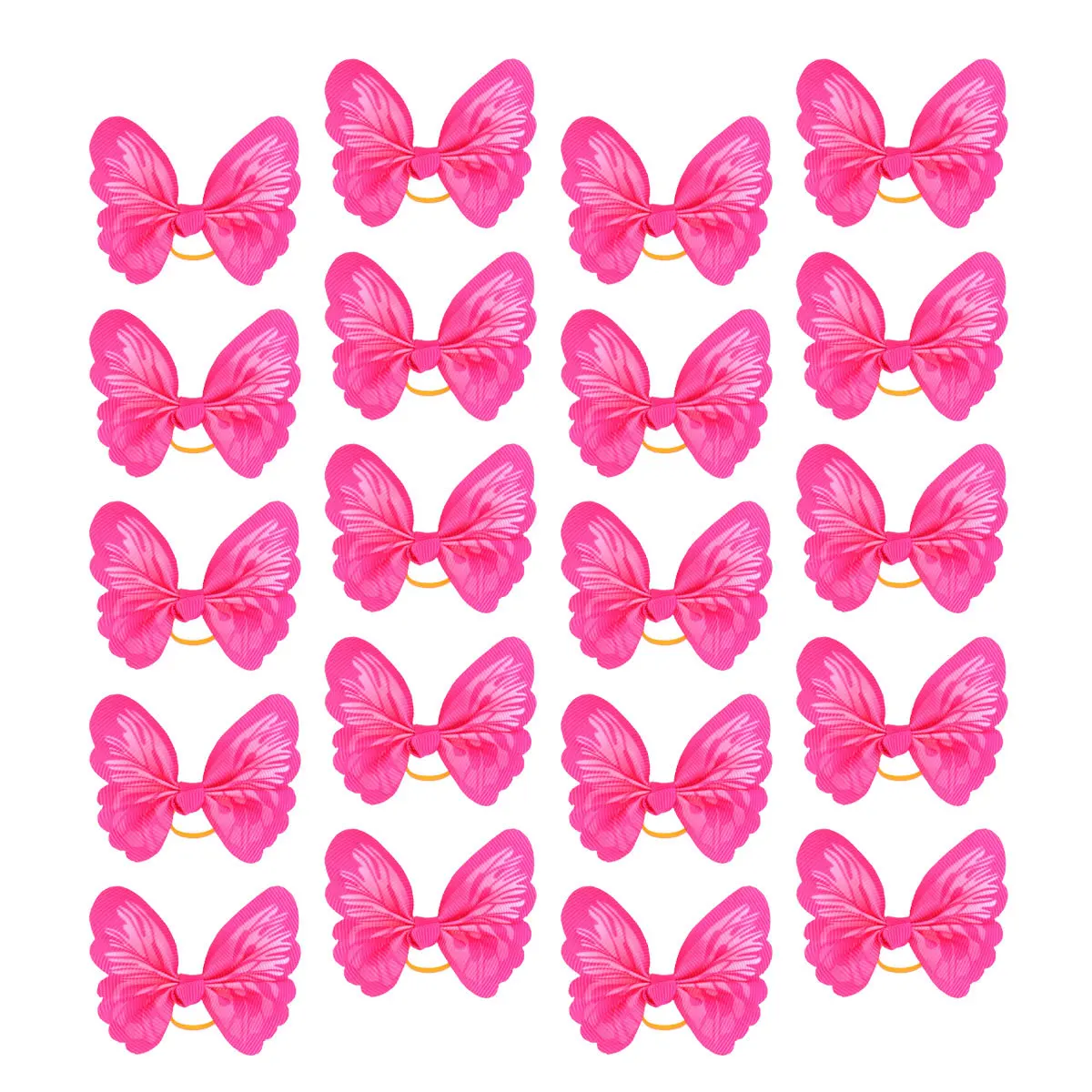 

20Pcs Butterfly Pattern Elastic Pet Hair Tie Dog Hair Band Puppy Head Holder Decorative Accessory Pet Headdress