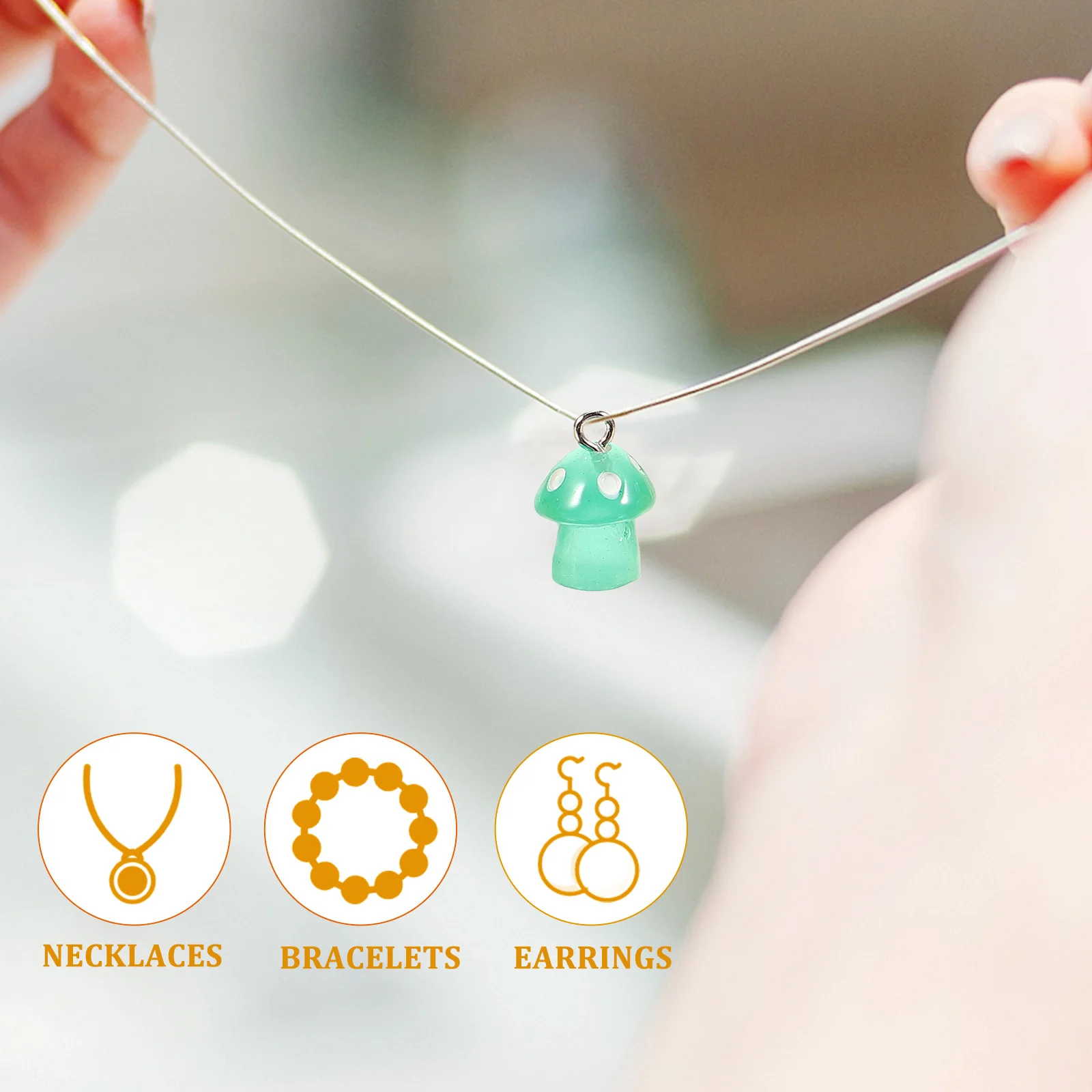 20Pcs Tiny Resin Mushroom Charms for Earrings Keychains Jewelry Making Mushroom Charms Pendants for Jewelry Making