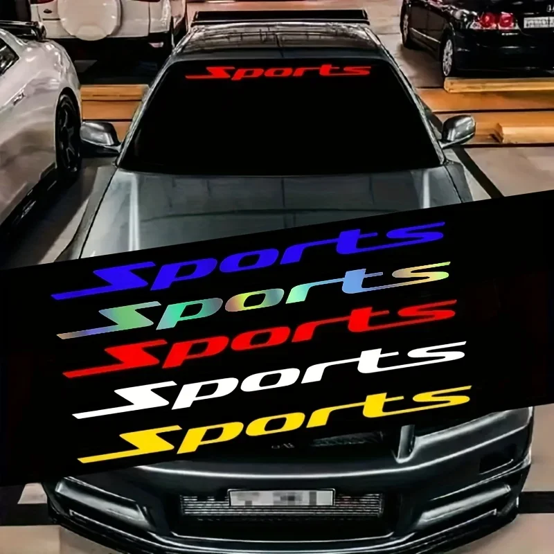 

1PC Trendy Holographic "Sports" Sticker for Car Motorcycle, Windshield Decal, Personalized Auto Moto Exterior Styling Accessory