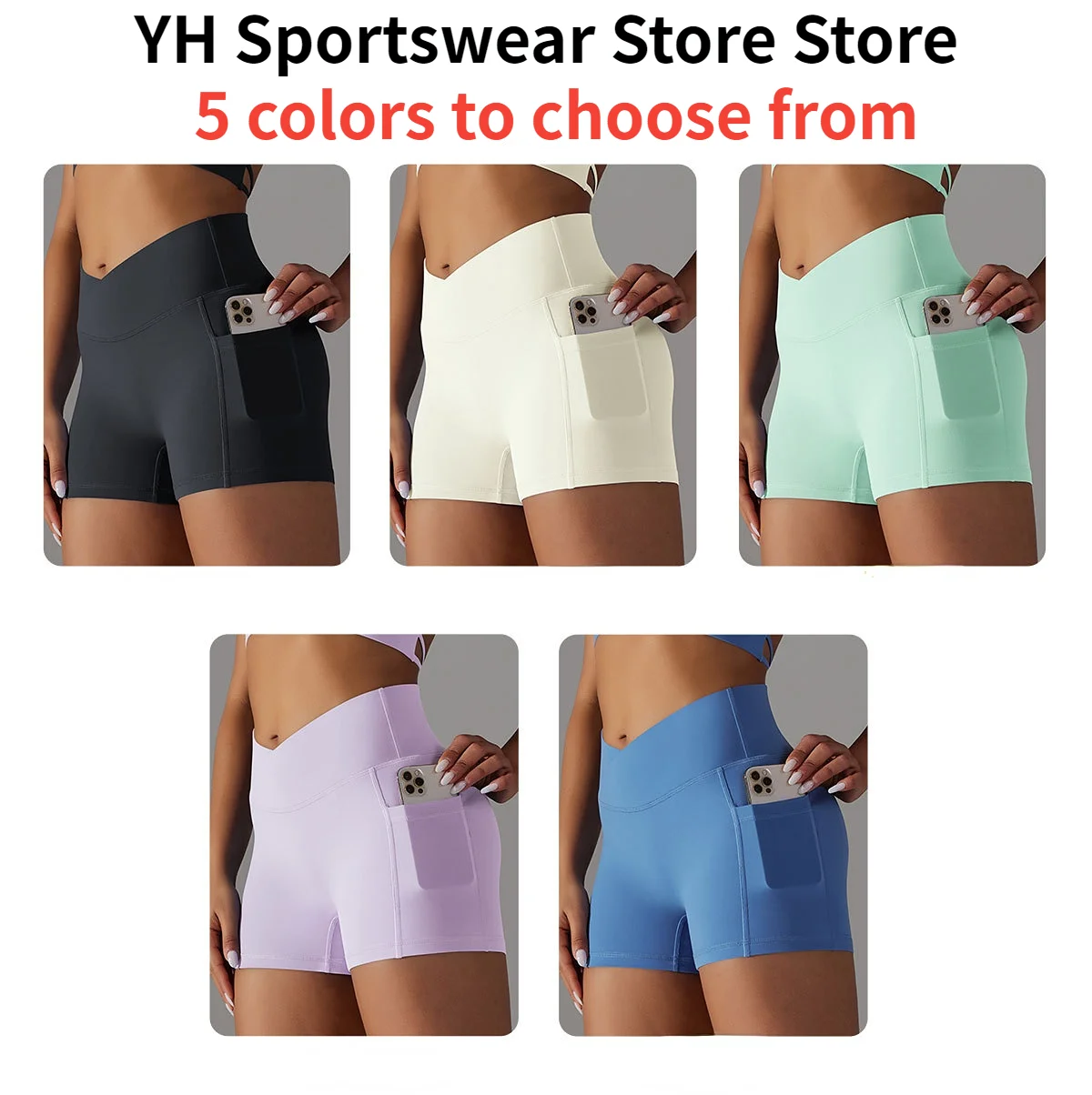 Crossover Workout Gym Shorts Women Yoga Shorts Women Fitness Leggings Scrunch Butt Booty Shorts Seamless Short High Waist Shorts