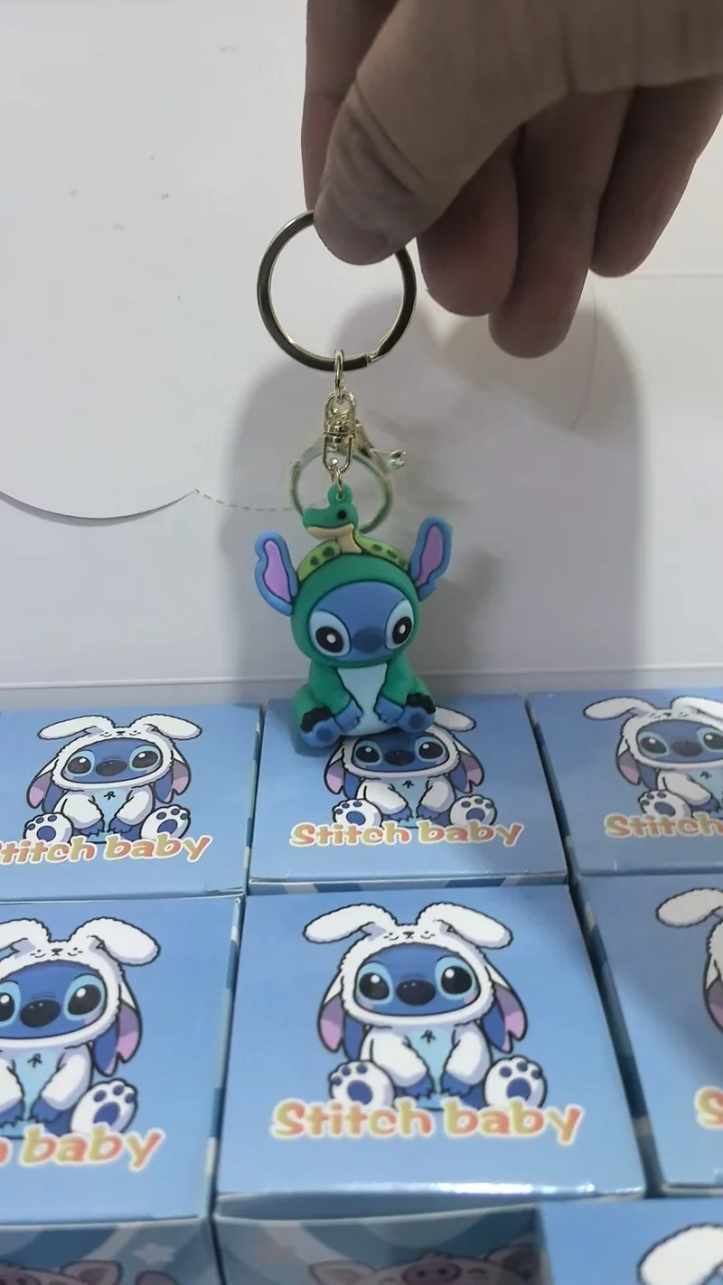 12pcs Set Stitch Cartoon New Keychain Blind Box Blind Bag Desktop Decoration Model Ornament Cute Little Pendant Children DayGift