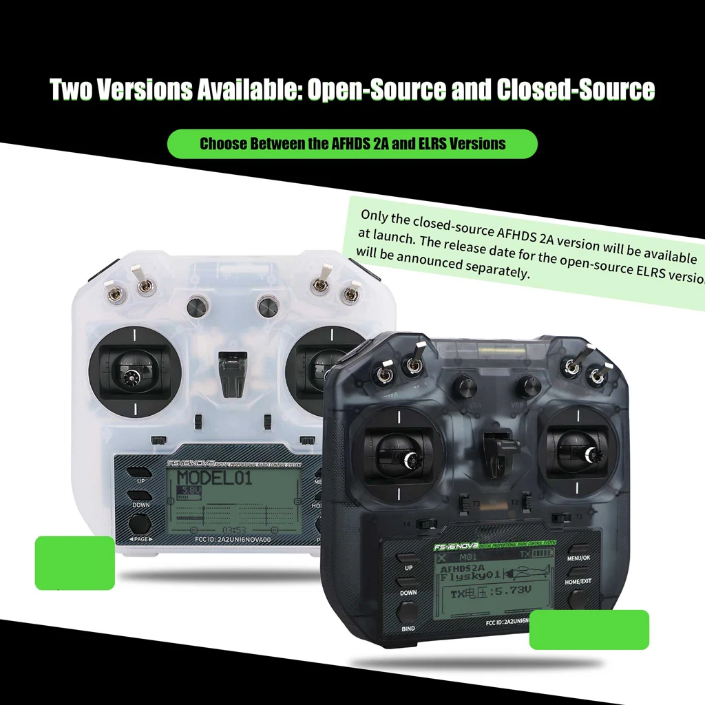 FlySky FS-i6 NOVA Controller  Transmitter with 10 Channels and Open-Source Remote Control For Aircraft FPV Racing FPV
