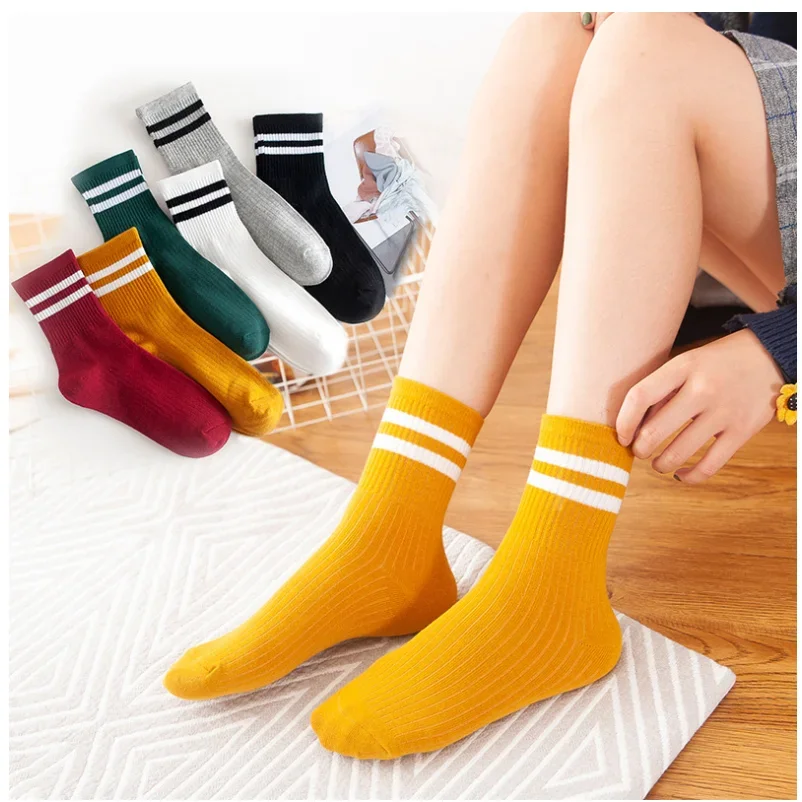 1 Pair Fashion Ankle Striped Cotton Blend Women Girls Sport Casual Sock Hosiery Soft Short Socks Street Style