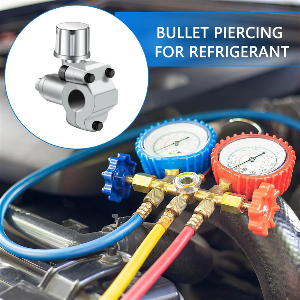 A62X 10 حزمة BPV-31 ثقب صمام خط الحنفية صمام أطقم قابل للتعديل لمكيفات الهواء HVAC 1/4 بوصة، 5/16 بوصة، 3/8 بوصة أنابيب