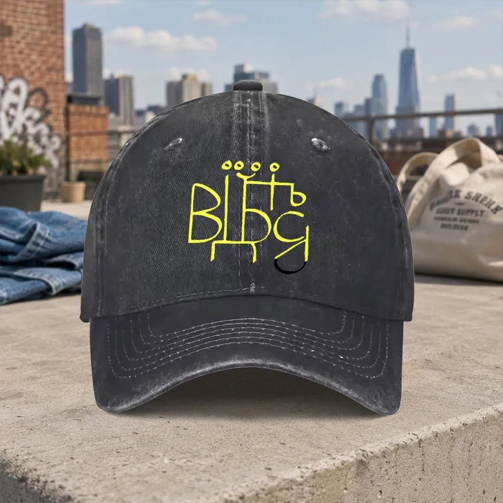 BLDGC Logo Vintage Washed Baseball Cap Unisex Cotton Hat for Outdoor Activities Daily Wear Fishing