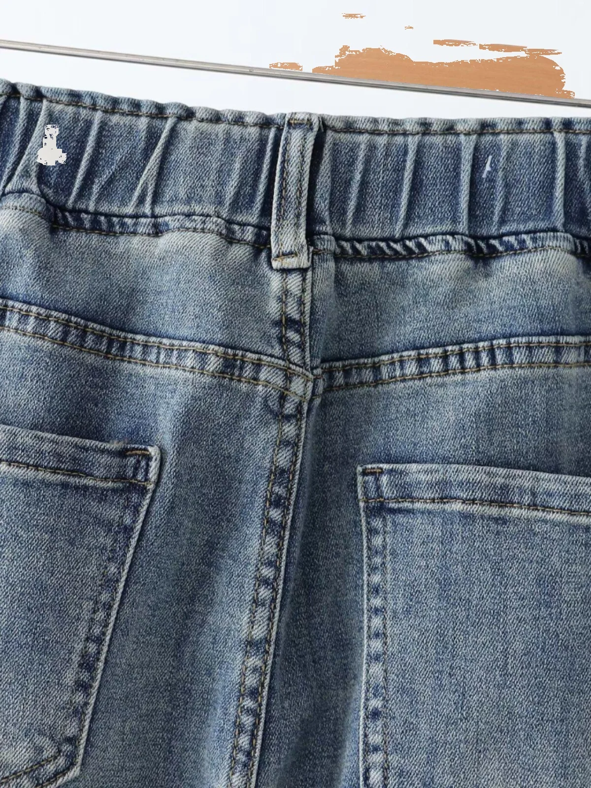 Spring New plus Size Women's Jeans High Waist Straight Leg Casual Wide Leg Drawstring Elastic Waist Gradient Slim Fit Denim