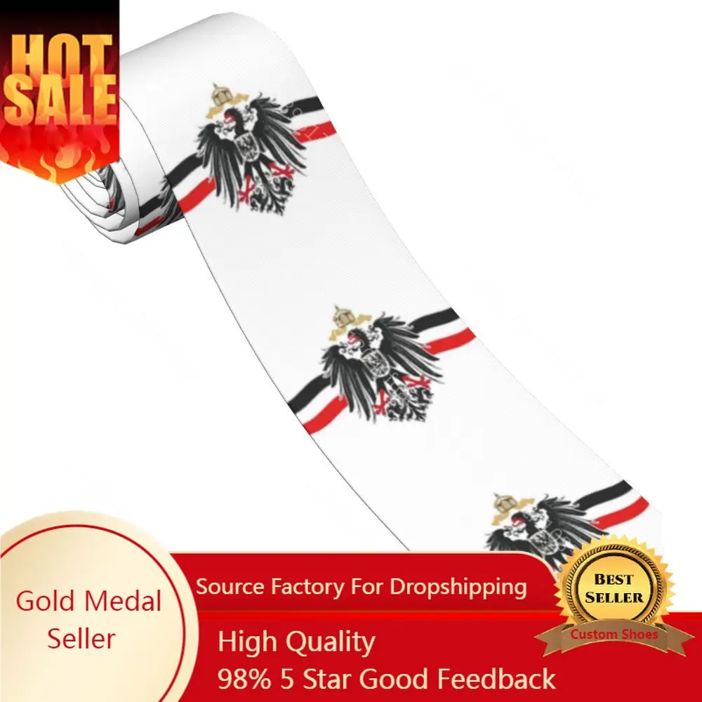 

German Empire Flag Imperial Eagle Neckties Slim Polyester 8 cm Classic Germany Neck Ties for Men Shirt Accessories Party