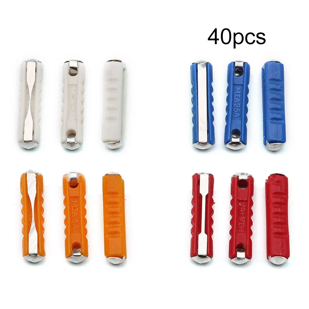

40pcs Kit Ceramic Continental Car Fuse Torpedo Ceramic Fuses Classic Car Fuse Kit For Automotive Electronics Accessories