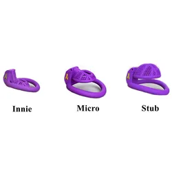 New Innie/Micro/Stub Chastity Cage for Sissy Sex Toys with 4 Size Cock Rings Lightweight Abstinence Penis Lock Adult Toy for Men