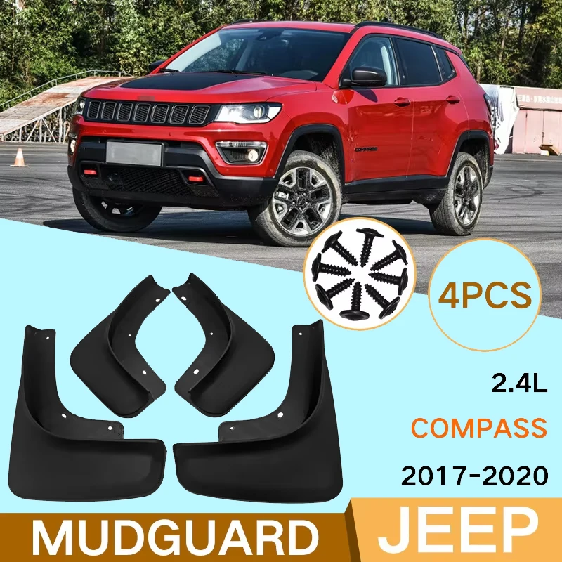 

Mud Flaps for Jeep Compass 2.4L 2017-2023 2018 2019 2020 2021 Splash Guards Fender MudFlaps Front Rear Mudguards Car Accessories
