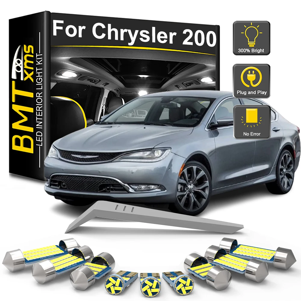 

BMTxms 9Pcs For Chrysler 200 2011 2012 2013 2014 2015 2016 2017 Car Reading Dome Trunk Vehicle Indoor Lamp Canbus Accessories
