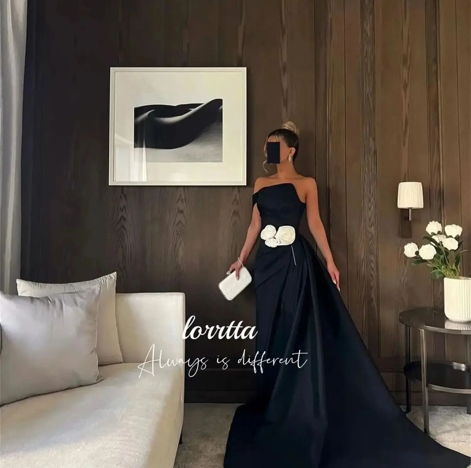 Color Matching Black Grace Evening Dress Party Cocktail Dresses for Women Robe De Soiree Femmes Elegant Woman Prom Customized