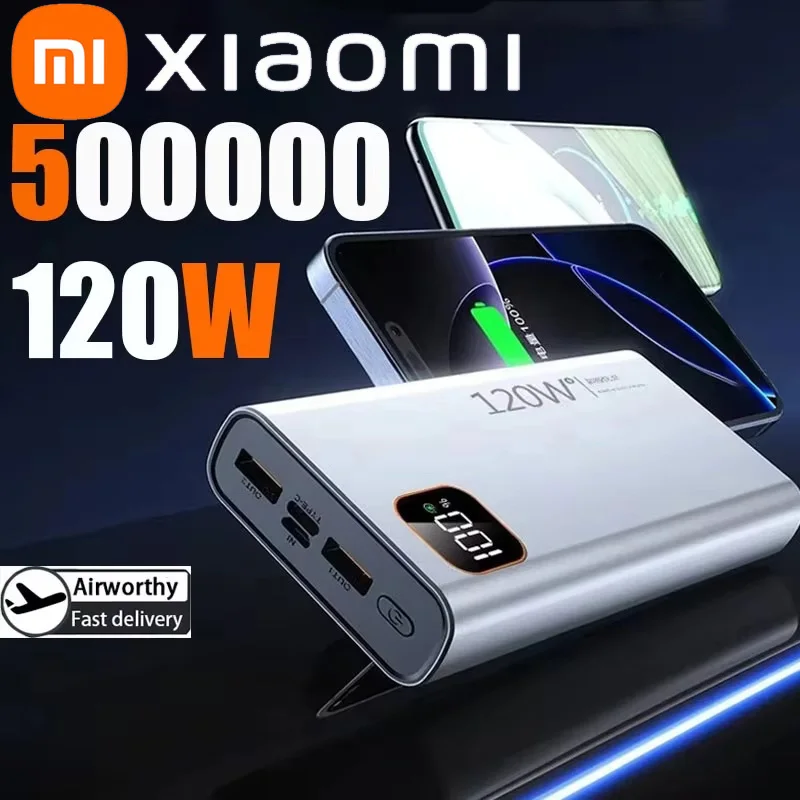 Xiaomi-Banco de energĂa portátil de 50000mAh, baterĂa de carga sĂşper rápida con pantalla Digital de gran capacidad para iPhone y Samsung