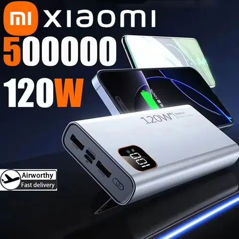 Xiaomi-Banco de energía portátil de 50000mAh, batería de carga súper rápida con pantalla Digital de gran capacidad para iPhone y Samsung