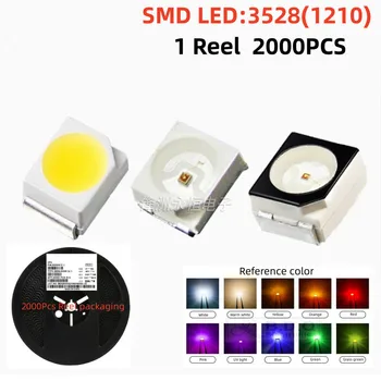 500 ชิ้น SMD LED 3528 สีแดงสีฟ้าสีเขียวสีขาวสีเหลือง RGB LED โคมไฟลูกปัดขนาด 1210 Light - emitting Diode คุณภาพสูงสดใส