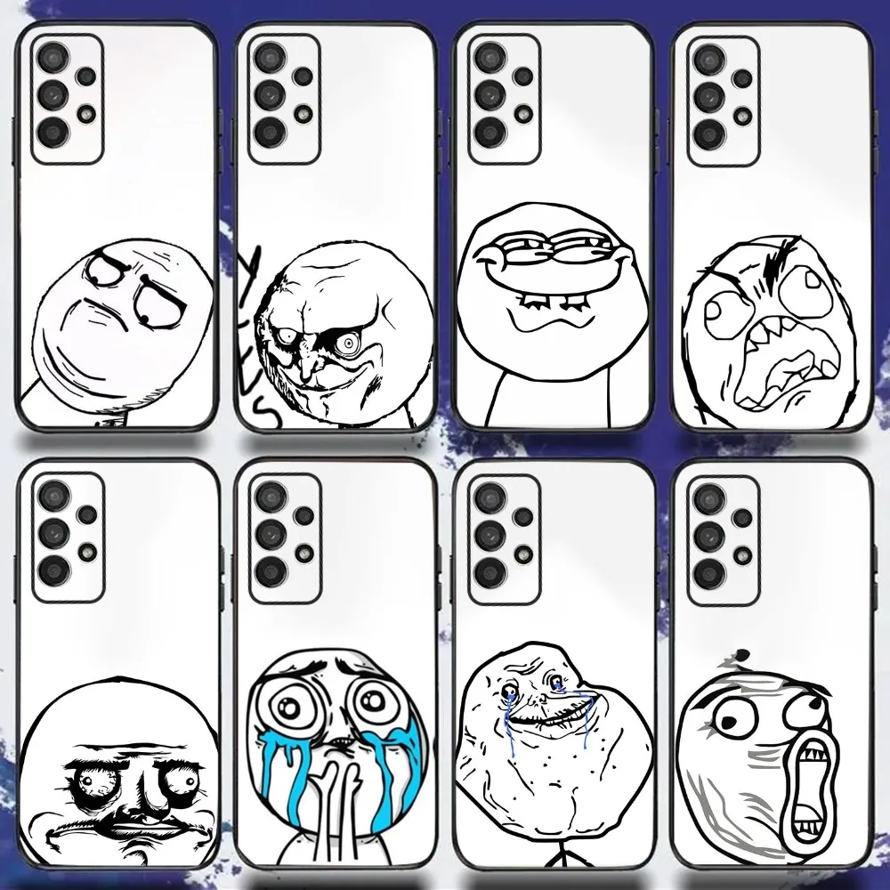 

Troll Face Meme Phone Case For Samsung S21,S22,S23,S30,Ultra,S20,Plus,Fe,Lite,Note,10,9,5G Black Soft Cover