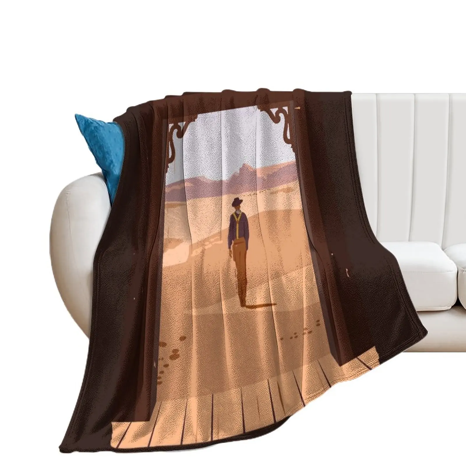 

The Searchers Ending Illustration - John Ford Throw Blanket Multi-Purpose Shaggy Sofa Throw Blankets