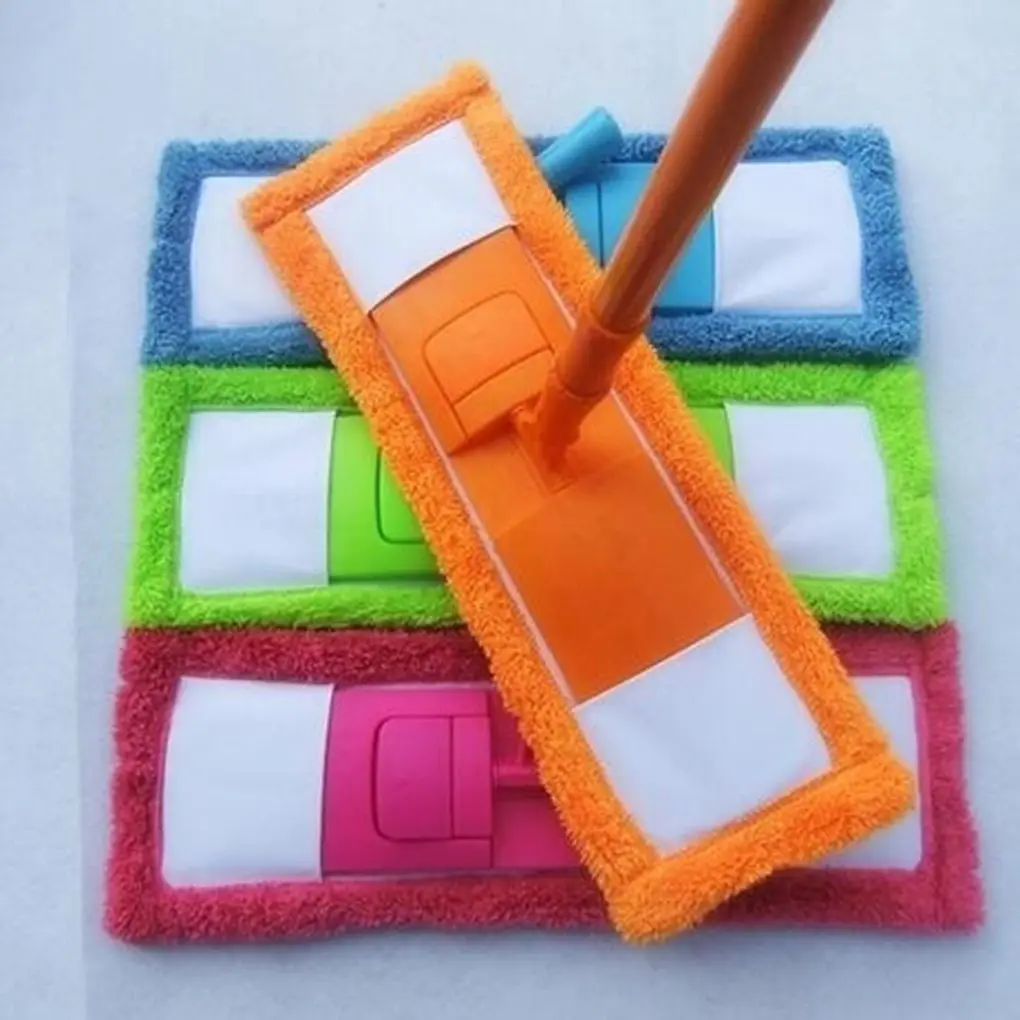 Mops Head Coral Velvet Absorbent Floor Wall Cleaning Pad Bathroom Mopping Cloth Kitchen Washable Soft Housework Red