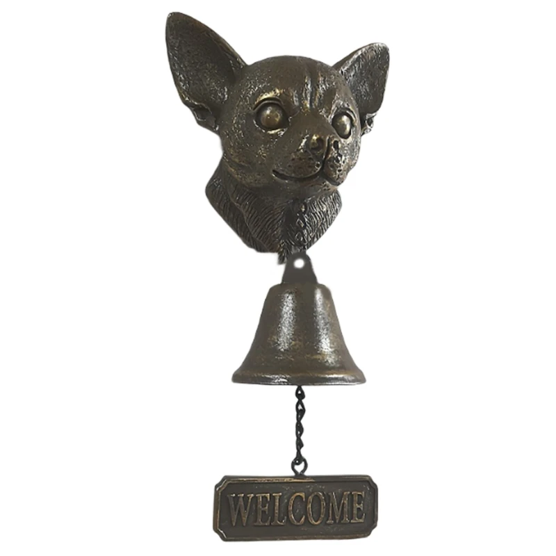 Campanas bienvenida resinas con efecto bronce antiguo, decoración montaje en pared, regalo temático para perro