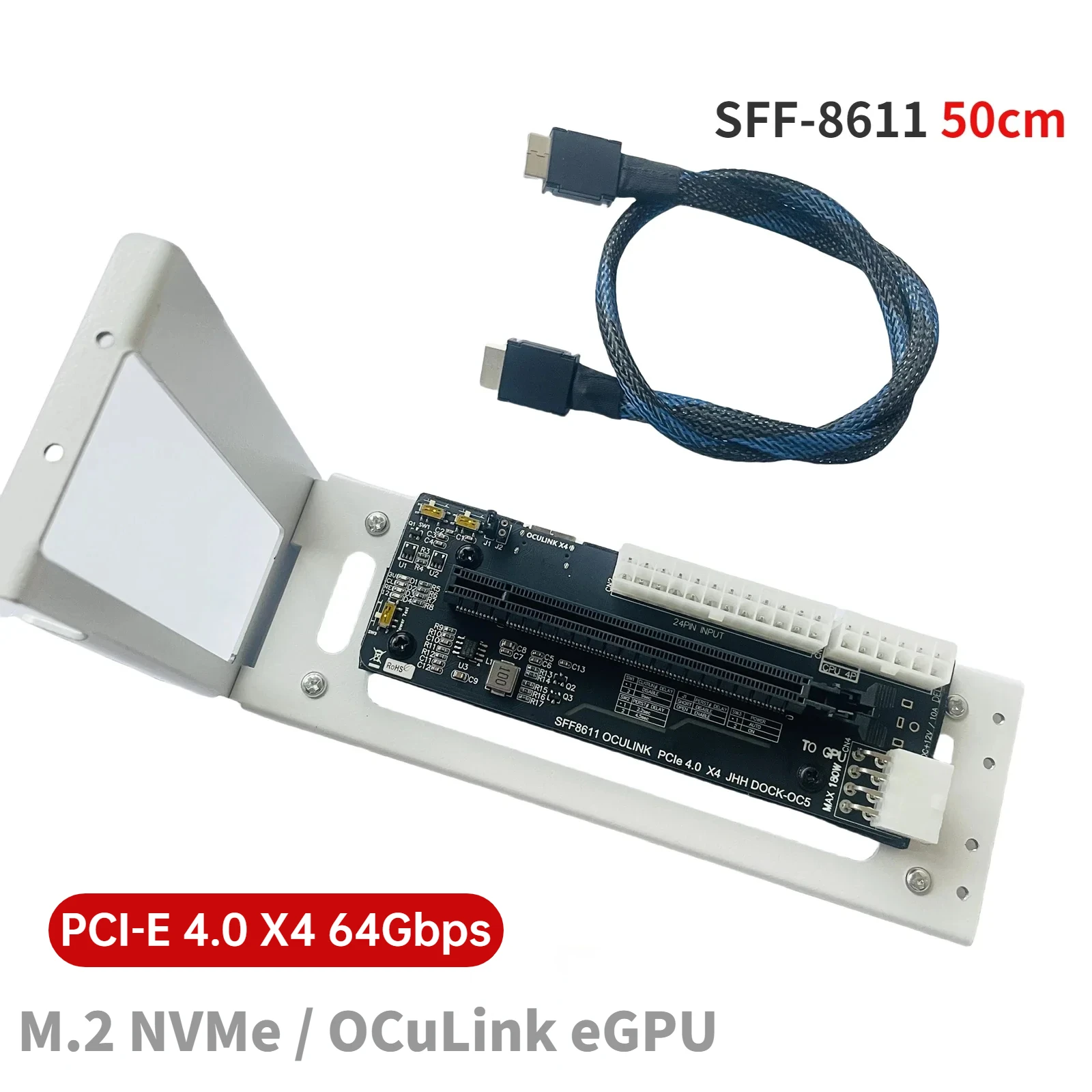 

SFF-8611 50cm Cable Laptop eGPU OCuLink/M.2 NVMe External Graphics Card GPU Dock PCIE 4.0 X4 Gen4 ATX SFX GDP NUC Expansion Card