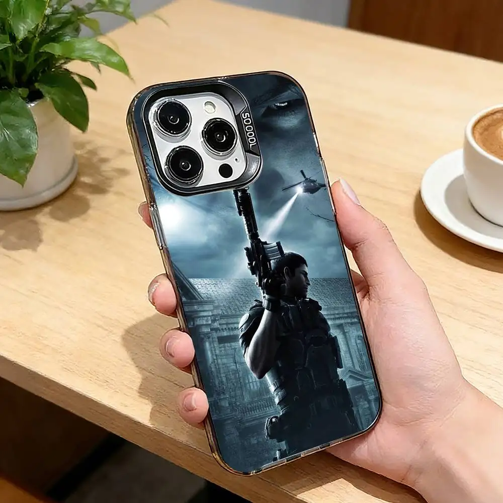 Game R-Resident E-Evil RE Phone Case For iPhone 17,16,15,14,13,12,11 Plus,Pro Max,XS,Colored Silver Plated Inside Cover