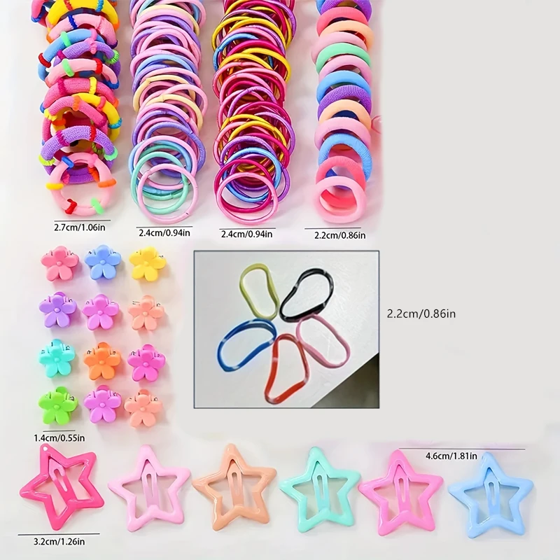 مجموعة عصابات رأس متعددة الألوان تتضمن مشابك مختلفة وحبال شعر بسيطة وأغطية رأس زهرية مناسبة لتسريحات الشعر اليومية للفتيات #4