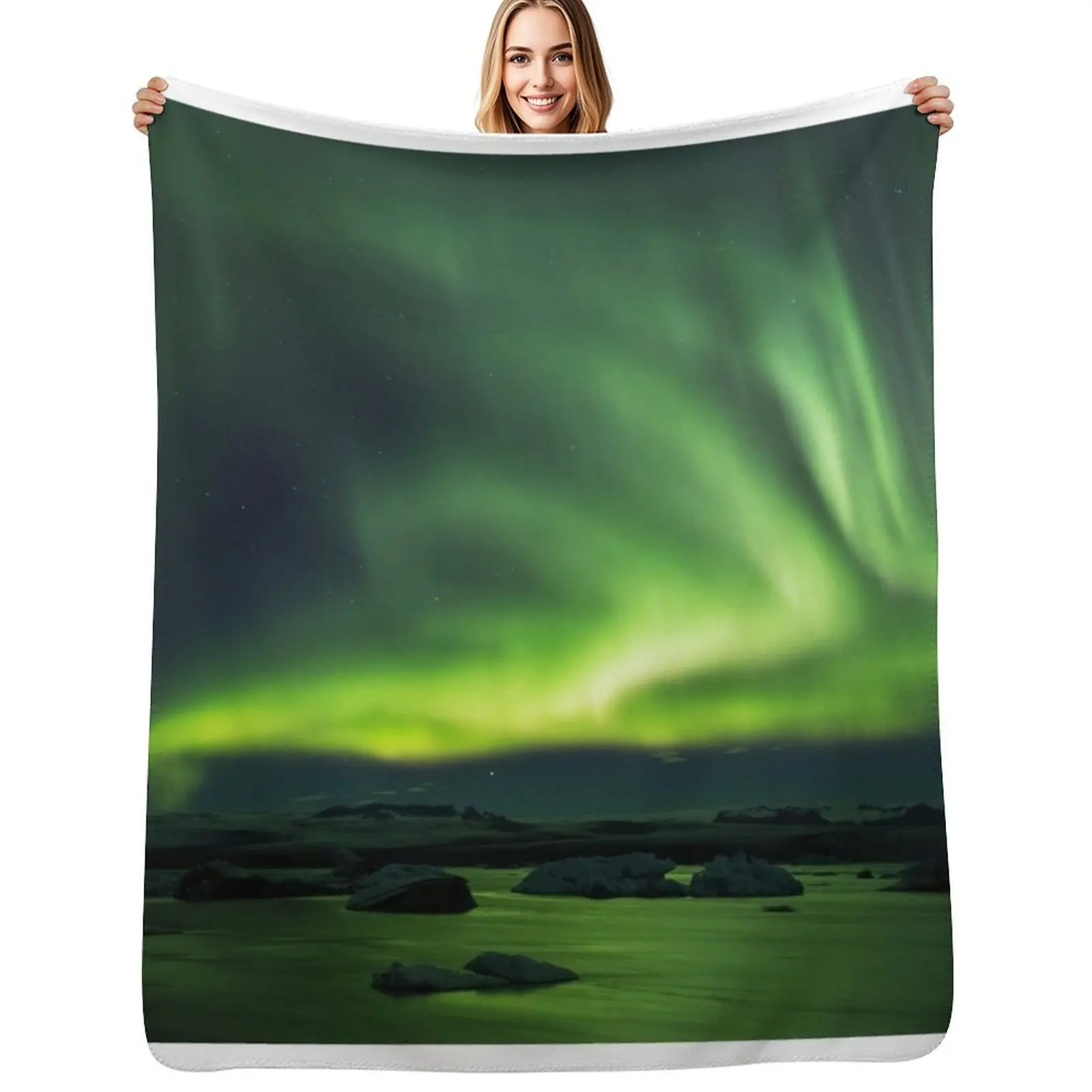 Green Magic Throw Blanket Anti Shedding Soft Fuzzy Blanket for Home