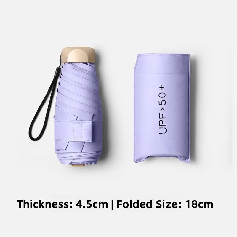 

Portable Manual Sunshade Umbrella Women's Foldable Uv Protection Compact Fashionable Accessory