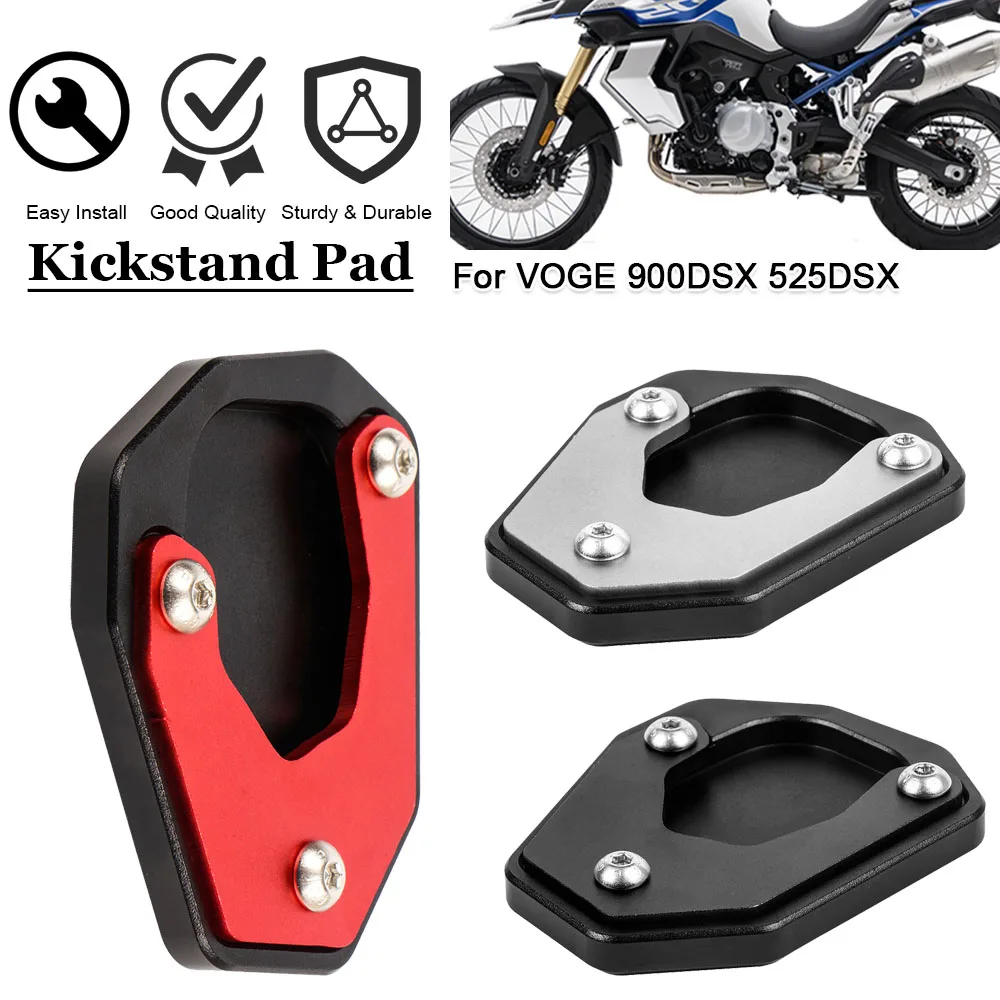 Motorcycle Aluminum Kickstand Extension Pad Side Foot Stand Extension Enlarger Plate For VOGE 525DSX 900DSX DS900X DS525X 2024