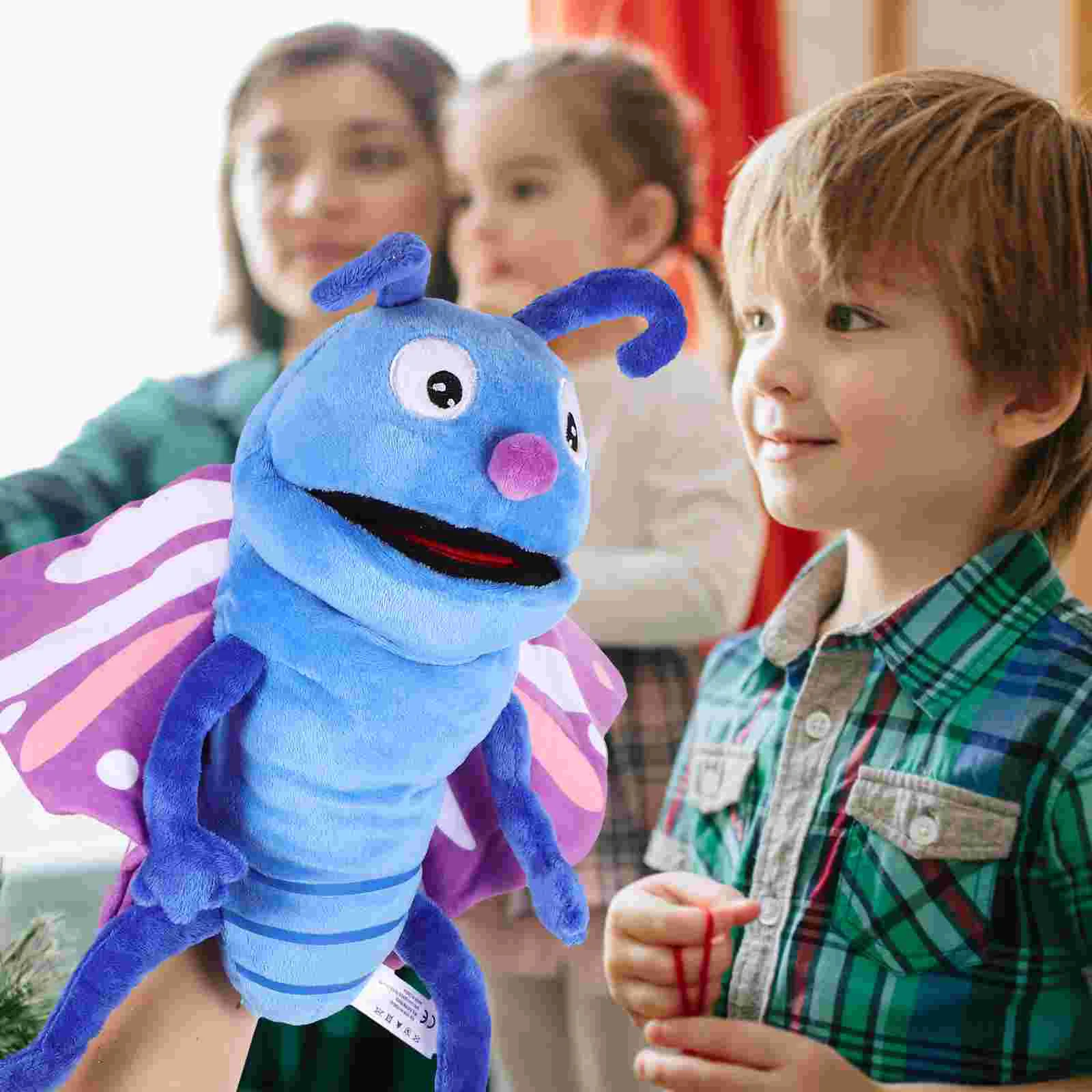 Fantoche de mão pai-filho brinquedo interativo dos desenhos animados animal educação precoce algodão educacional emulado