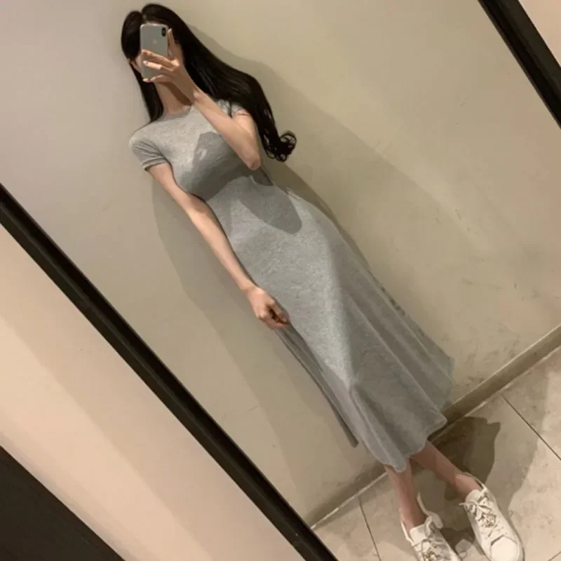 

South korea Dongdaemun Fashion Comfortable New Trendy Women clothes Women's Sexy Figure Show Waist Hugging A Word Dress